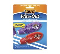 BIC Wite-Out Brand Mini Twist Correction Tape 26.2 Feet 2-Count Pack of white Correction Tape Fast Clean and Easy to Use Tear-Resistant Tape Offic