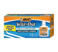BIC Wite-Out Brand Quick Dry Correction Fluid 20 ml White 12-Count