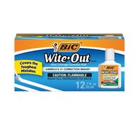 BIC Wite-Out Extra Coverage Correction Fluid 0.7 ounces Bottle White (WOFEC12WE)