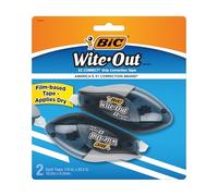 Bic WOECGP21 Wite-Out EZ Correct Grip Correction Tape, NonRefill, .17 in. , 402 in. , 2-Pk