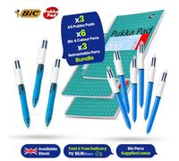 Bic Writing Pens 1.0mm 6X With Comfort Grip Pens 3X & A5 Wirebound Pad 3X