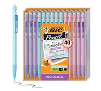 BIC Xtra-Smooth Pastel Mechanical Pencils with Erasers, Medium Point (0.7mm), 40-Count Pack, Bulk Mechanical Pencils for School or Office Supplies