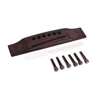 Bicaquu Guitar Nut 9pcs Guitar Rosewood Pins Bridge Plastic Upper Bottom Saddle Kit Replacement Accessory Set