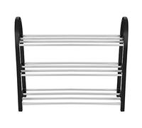 Bicaquu Shoes Storage,Plastic + Aluminum Metal Standing Shoe Rack DIY Shoes Storage Shelf Home Organizer(3 Tiers)