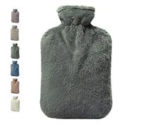BICAREE Hot Water Bottle with Cover, 2L PVC Hot Water Bag for Neck, Shoulder Pain and Hand Feet Warmer, Menstrual Cramps, Hot Compress and Cold Therapy(Green)