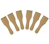 BICB Set of 6 European Beechwood Raclette Spatulas, 13cm (5.1-Inch) - Smooth Wooden Scrapers for Non-Stick Pans - Ideal for Raclette & Fondue
