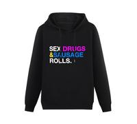 bicca Pullover Warm Hoodies Sihua Sex Drugs And Sausage Rolls Mens Funny Slogan Hoody Black 3XL