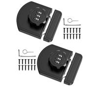 BiceNoning 180 Degree Combination Cabinet Lock, Keyless 3 Digit Password Lock, Anti Pry Zinc Alloy Mechanical Sliding Door Lock for Cupboard, Closet, Drawer (2, Black)