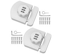 BiceNoning 180 Degree Combination Cabinet Lock, Keyless 3 Digit Password Lock, Anti Pry Zinc Alloy Mechanical Sliding Door Lock for Cupboard, Closet, Drawer (2, White)