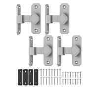 BiceNoning 90 Degree Barn Door Lock, Small Flip Sliding Barn Door Latch, Secure Aluminum Alloy Right Angle Gate Latch Lock for Cabinet Bedroom Outdoor Bathroom (4, Silver)