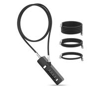 BiceNoning Combination Lock, 4-Digit Steel Cable Locks with Code, Locks for Lockers with 3 Lengths Cables for Bikes, File Cabinets, Wardrobes, Small Fences, Refrigerator Door (Black-1pc)