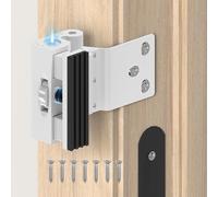 BiceNoning Home Security Door Reinforcement Lock, Screw Mounted Safety Latch Inside Stopper for Inward Swinging Front Door, Apartment & Hotel - Withstand 800 lbs Stop Flip Lock (White-1PC)