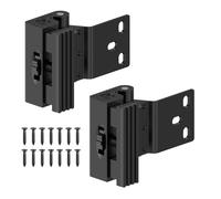 BiceNoning Home Security Door Reinforcement Lock, Screw Mounted Safety Latch Inside Stopper for Inward Swinging Front Door, Apartment & Hotel - Withstand 800 lbs Stop Flip Lock (Black-2PCS)