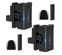 BiceNoning Portable Door Lock for Travel, No Drilling Adjustable Door Reinforcement Lock, Extra Security Latch Stopper for Apartment & Hotel Room Doors, Withstands 800lbs Force (Black-2PCS)