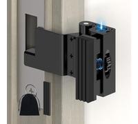 BiceNoning Portable Door Lock for Travel, No Drilling Adjustable Door Reinforcement Lock, Extra Security Latch Stopper for Apartment & Hotel Room Doors, Withstands 800lbs Force (Black-1PC)
