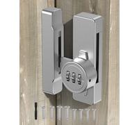 BiceNoning Sliding Barn Door Lock, 3-Digit Password Keyless Closet Door Lock, Zinc Alloy Pantry Door Latch with 90/180-Degree for Fence Cupboard Outdoor Closet Bathroom (1, Silver)
