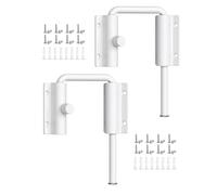BiceNoning Sliding Door Loop Lock, Security U-Bolt Locks with Locking Design, 90/180 Degree Multi-Angle Aluminum Alloy Patio Door Latch for Barn, Garden, Window, Room Gate (White-2PCS)