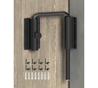 BiceNoning Sliding Door Loop Lock, Security U-Bolt Locks with Locking Design, 90/180 Degree Multi-Angle Aluminum Alloy Patio Door Latch for Barn, Garden, Window, Room Gate (Black-1PC)