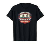 Bicentennial Dude 1976 50th Birthday 2026 Value Graphic T-Shirt, Men, Black, L
