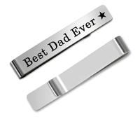 Bicfuiot Dad Birthday Gifts Christmas Xmas Personalised 1st Father's Day Gifts for Dad Who Wants Nothing from Daughter Son Gift for Daddy Birthday Presents New Dads Valentines Papa Tie Clip for Men