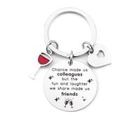 Bicfuiot Leaving Gifts for Colleagues Women,Thank You Gifts for Colleague,Leaving Presents Chance Made Us Colleagues Gifts,Work Colleague Keyring Goodbye Coworker Keychain