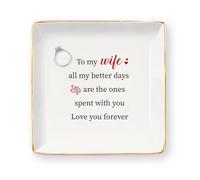 Bicfuiot Wife Valentines Birthday Gifts for Wife Pregnant Wedding Anniversary Present Ideas from Husband Funny Mother's Day Christmas Xmas Easter Womens Jewellery Dish Trinket Dish