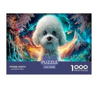 Bichon Fantasy 1000 Pc Recycled Paper Adult Jigsaws - Poodle Cosmic Nebula Challenging Puzzles, for Men And Women Great Gift Idea52x38cm/1000pcs