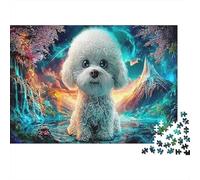 Bichon Fantasy Jigsaw Puzzle Fluffy Dog Fantasy Art 1000 Pieces Impossible Hard Difficult Challenging Great Gift Idea 38x26cm/1000pcs