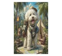 Bichon Frise 1000 Pc DIY Jigsaw Puzzle Cute Animal Pets Puzzles for Adults Teens Hard Challenging Team Building Stress Reducing Autumn Premium Quality Material 1000 PCS