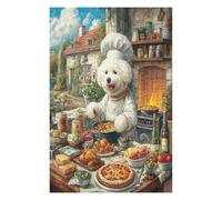 Bichon Frise 1000 Pcs Jigsaw Puzzle Bundle Cute Animal Pets Puzzle for Adults Teens 14+ Fun Family Game Mindful Activity Spring Gift Precision Cut Board 1000 PCS