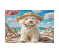 Bichon Frise 1000 Piece Complete Jigsaw Puzzle Set Cute Animal Pets Teens Beginners Educational Challenge Puzzle Fans Group Play Anniversary Quality Material 1000 PCS