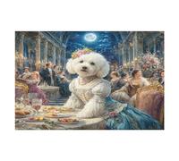 Bichon Frise 1000 Piece Complete Jigsaw Puzzle Set Cute Animal Pets Teens Beginners Educational Challenge Puzzle Fans Group Play Anniversary Quality Material 1000 PCS