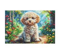 Bichon Frisé 1000-piece Jigsaw Puzzle Bundle Pet Animals Family Puzzle Lovers Brain Training Mindful Activity Spring Gift Durable Cardboard 1000 PCS
