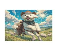 Bichon Frise 1000 Piece Jigsaw Puzzle for Adults Cute Animal Pets Jigsaw Weekend Parent Activity After Work Stress Relief Vibrant Artwork Home Wall 1000 PCS