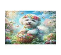 Bichon Frise 1000 Piece Jigsaw Puzzle for Adults Cute Dog Pet Snow Day Activity Indoor Fun No Dust Pieces Great Gift for Neighbors 1000 PCS