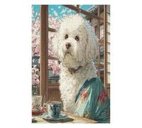 Bichon Frise 1000 Piece Jigsaw Puzzle for All Ages Cute Animal Pets Idea Spooky Fun High Resolution Print Home Decor Stress Relief 1000 PCS