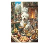Bichon Frise 1000 Piece Jigsaw Puzzle for All Ages Cute Animal Pets Idea Spooky Fun High Resolution Print Home Decor Stress Relief 1000 PCS