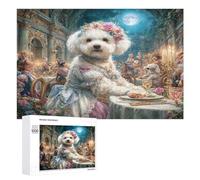 Bichon Frise 1000 Piece Jigsaw Puzzles All Ages Cute Animal Pets Jigsaws Evening Wind-Down Activity Challenging Home Decor Stress Relief 1000 PCS