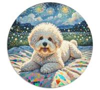 Bichon Frise 1000 Piece Jigsaws Pet Dog Round Jigsaw for Adults And Kids Modern Unique Challenge Games Scene Creative 1000pcs (67.5x67.5cm)