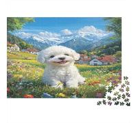 Bichon Frise 1000 Piece Puzzle Games Premium & Durable for Adults Fun Puzzles for Creativity And Mindfulness Challenging Jigsaw Puzzles for Adults And Family for Stress Relief 1000pcs (75x50cm)