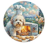 Bichon Frise 1000 Pieces Jigsaw Pet Dog Round Puzzles for Adults And Kids Modern Unique Challenge Games Scene Creative 1000pcs (67.5x67.5cm)