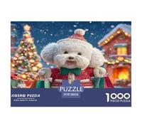 Bichon Frise 1000 Pieces Jigsaw Puzzle Logic Skill Indoor Leisure Puzzle Birthday Gift Missing Piece Guarantee Sturdy Paper 38x26cm/1000pcs