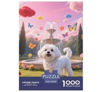 Bichon Frise 1000 Pieces Jigsaw Puzzles Cute Pets Jigsaw Puzzles for Kids Staycation Kill Time Home Decoration Puzzle Gifts for Women Age 14+ ForAdults 70x50cm/1000pcs