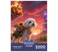 Bichon Frise 1000 Pieces Jigsaw Puzzles Cute Pets Puzzle for Adults Staycation Kill Time Wall Decoration Puzzle Gifts for Women Age 14+ ForAdults 38x26cm/1000pcs