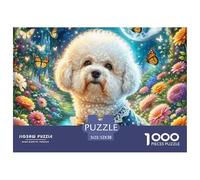 Bichon Frisé 1000 Pieces Premium Jigsaw Puppy for Adults Quirky, Abstract Design, Home Decoration, Educational, Challenging 52x38cm/1000pcs