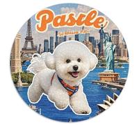 Bichon Frise 1000 Pieces Round Jigsaw Puzzles Creative Dog Unique Challenge Games for Adults And Kids 1000pcs (67.5x67.5cm)