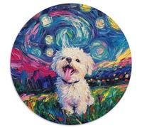 Bichon Frise 1000 Pieces Science Fiction Cute Pet Jigsaw Puzzles For Adults Challenging Game Stress Relieving Entertainment Exercise The Memory of The Brain For Adults Gifts 1000pcs (67.5x67.5cm)