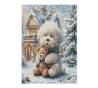 Bichon Frise 300 Pc Classic Jigsaw Puzzle Cute Animal Pets Puzzle for Adults Hard Challenging Hobby Home Decor Poster Sturdy Creativity & Gift Giving 300 PCS