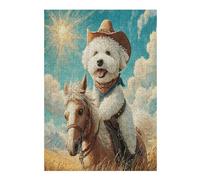Bichon Frise 300 Pc DIY Jigsaw Puzzle Cute Animal Pets Puzzles for Adults Teens Hard Challenging Team Building Stress Reducing Autumn Premium Quality Material 300 PCS
