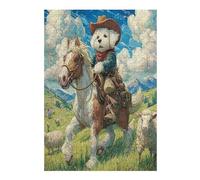 Bichon Frise 300 Pc DIY Jigsaw Puzzle Cute Animal Pets Puzzles for Adults Teens Hard Challenging Team Building Stress Reducing Autumn Premium Quality Material 300 PCS